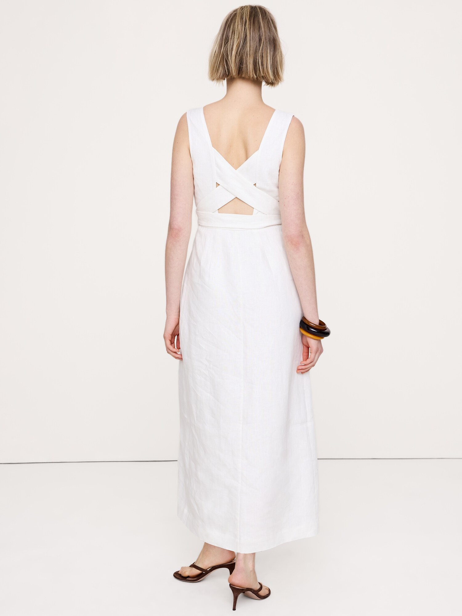 Image number 5 showing, Linen Crossback Maxi Dress