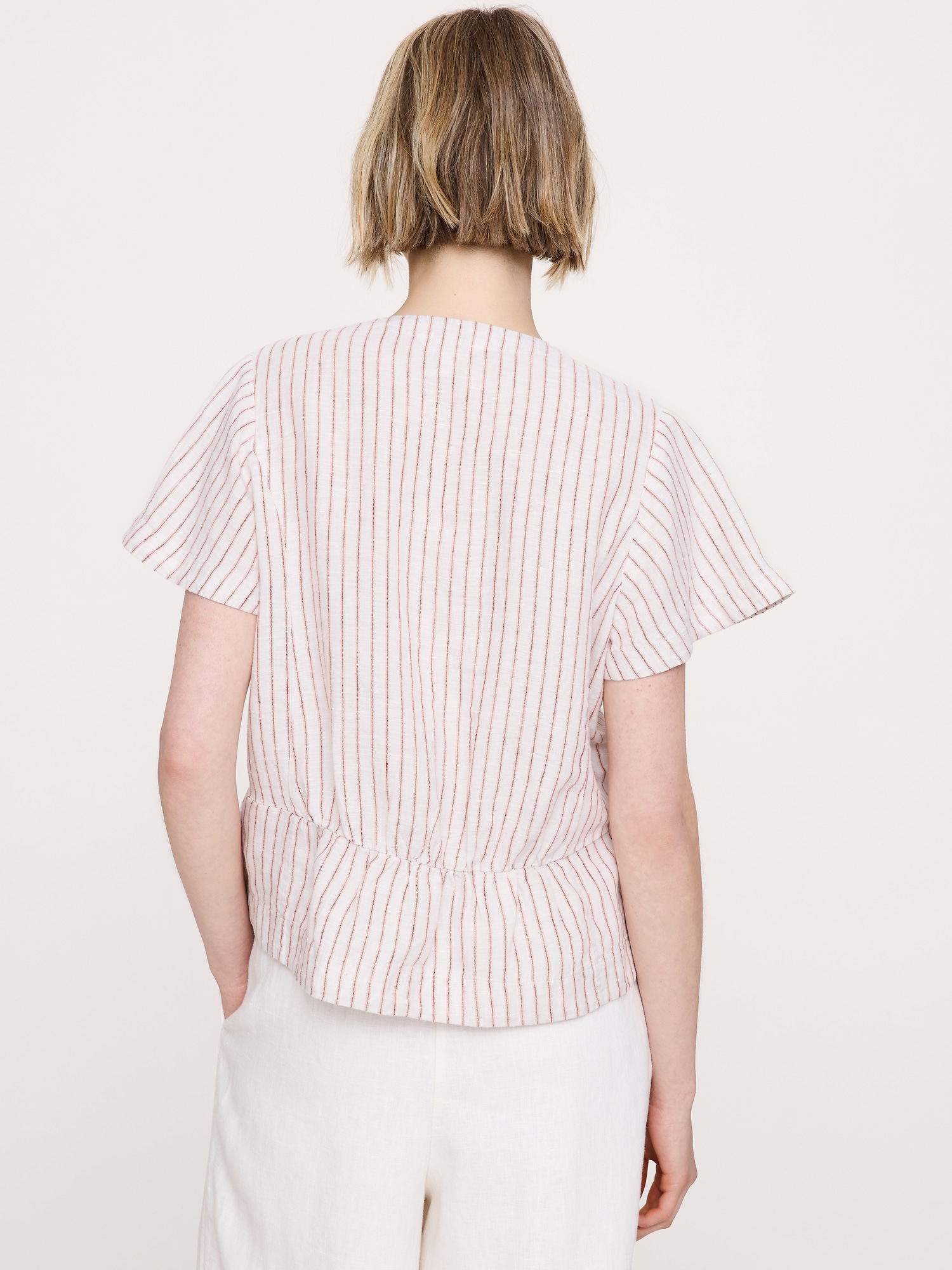 Image number 3 showing, Linen Flutter-Sleeve Top