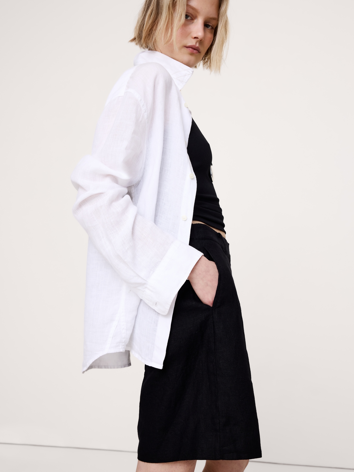 L'image numéro 4 présente Bermuda de tous les jours en lin