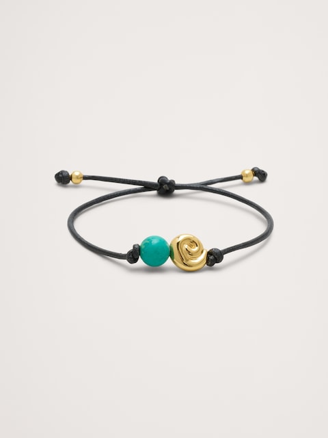 BRACELET CORDON AVEC PIERRES MÉTALLIQUES