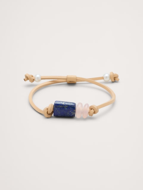 BRACELET CORDON ORNÉ D'UNE LAPIS-LAZULI - Bleu Lapis