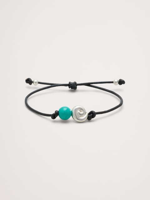 BRACELET CORDON AVEC PIERRES MÉTALLIQUES