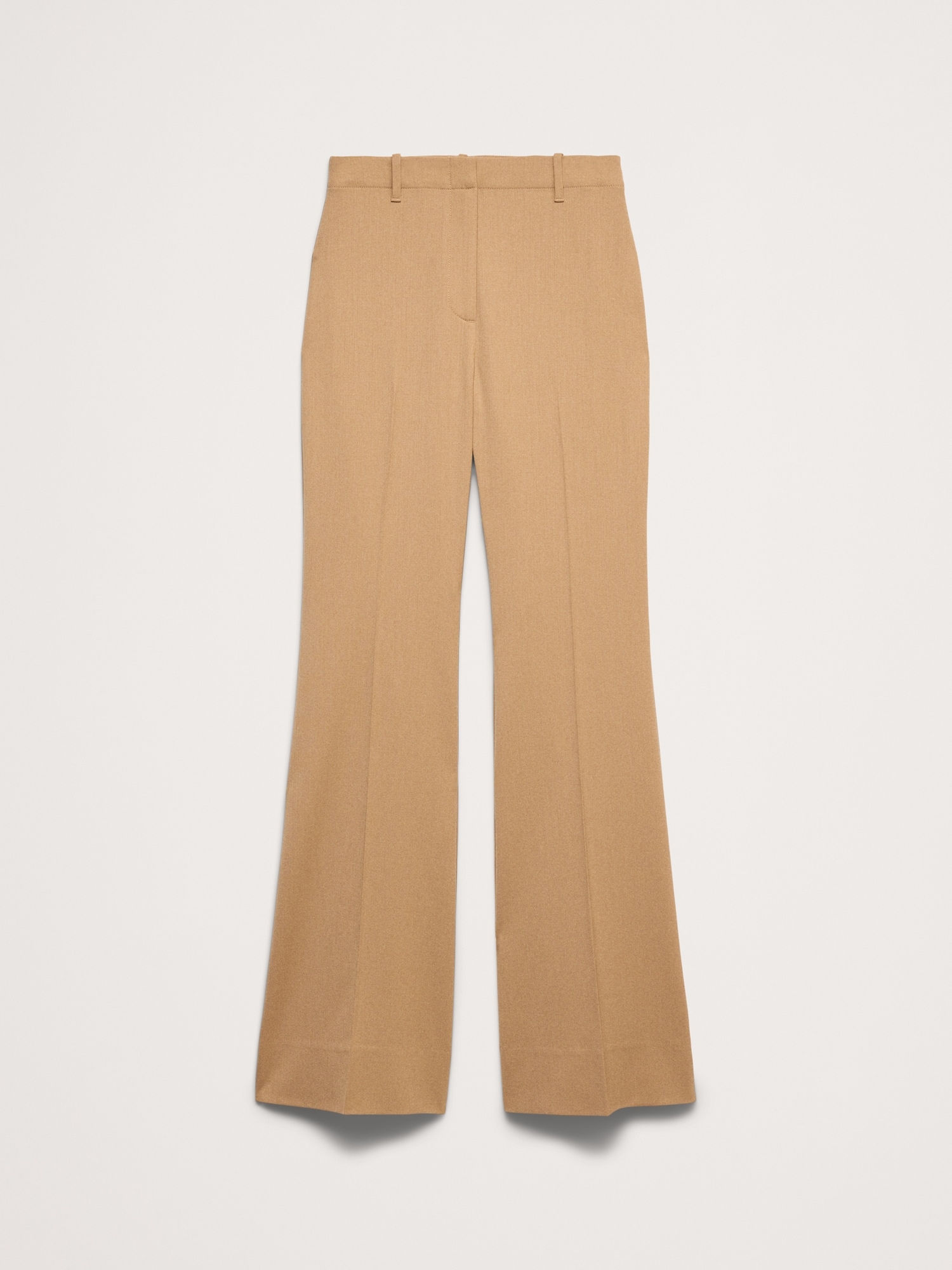 L'image numéro 4 présente Pantalon évasé à taille haute en laine italienne légère