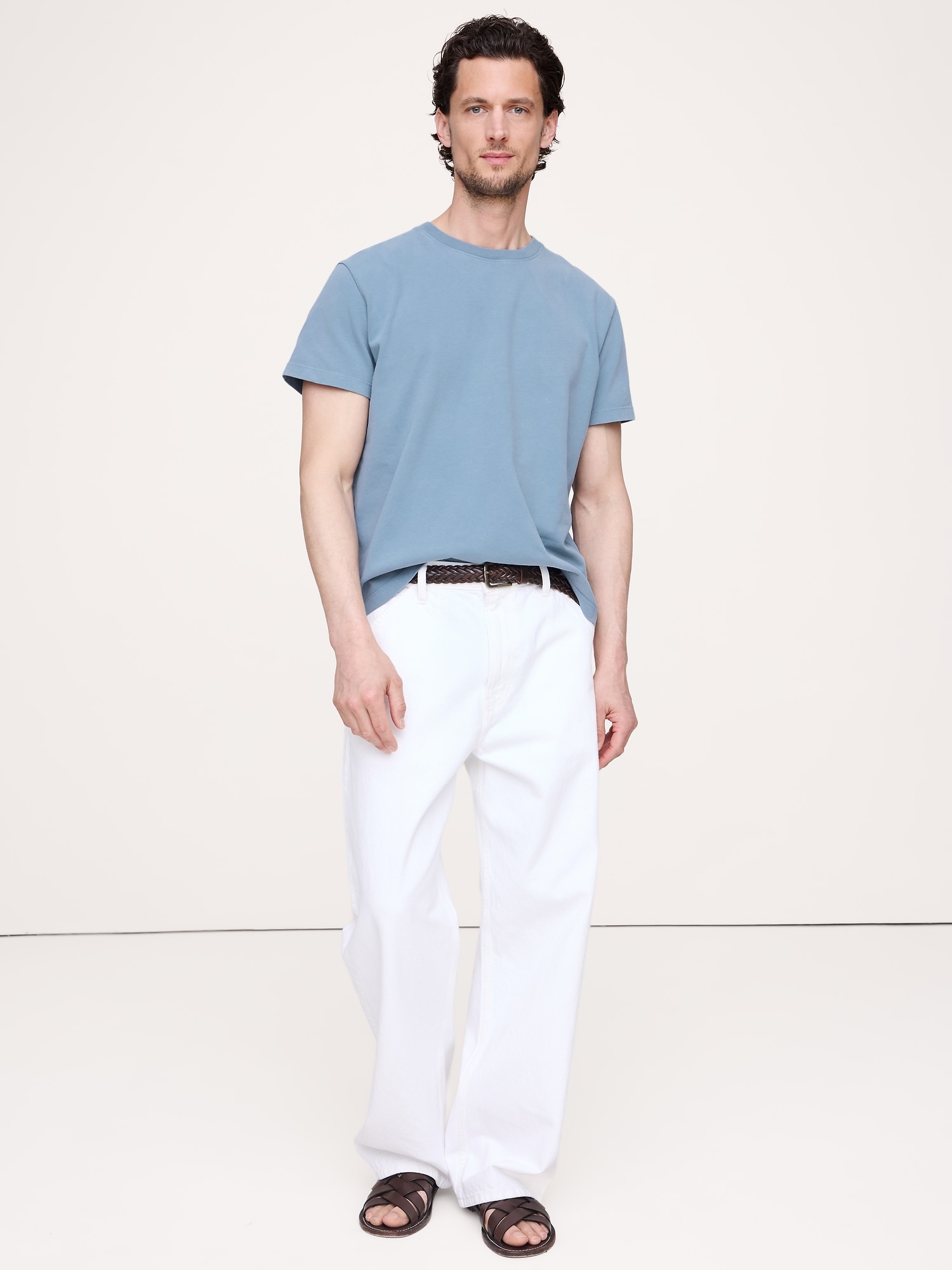 L'image numéro 1 présente T-shirt ras du cou en coton suédé