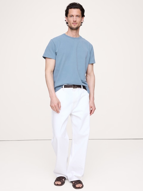 T-SHIRT RAS DU COU EN COTON SUÉDÉ