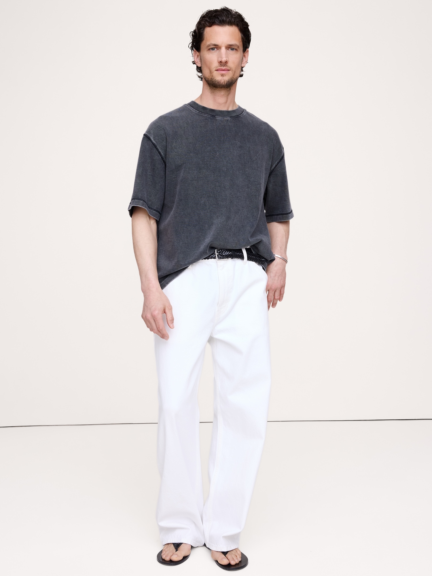 Image number 3 showing, Sueded Cotton Boxy Tee
