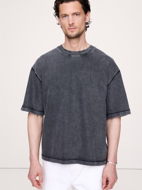 T-SHIRT DROIT EN COTON ÉPAIS