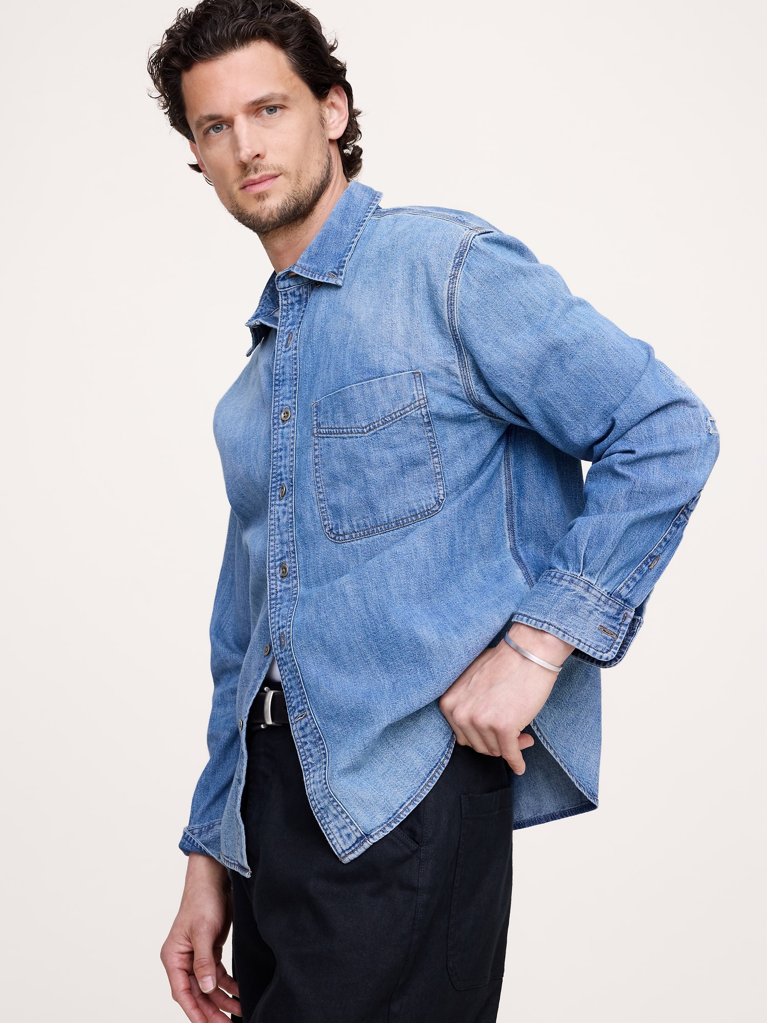 Image number 4 showing, Relaxed-Fit Denim Shirt