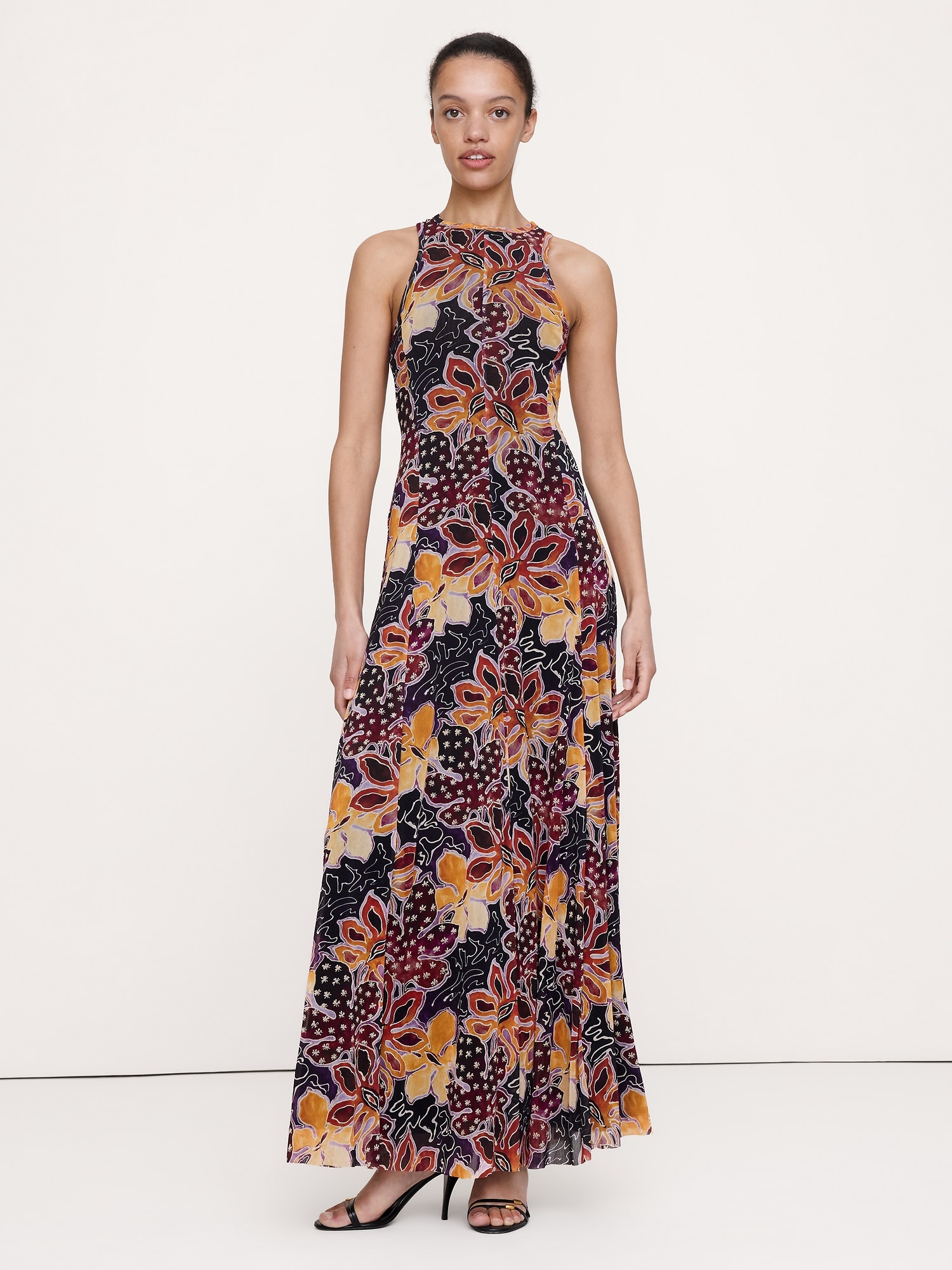 L'image numéro 1 présente Robe-camisole longue à mailles