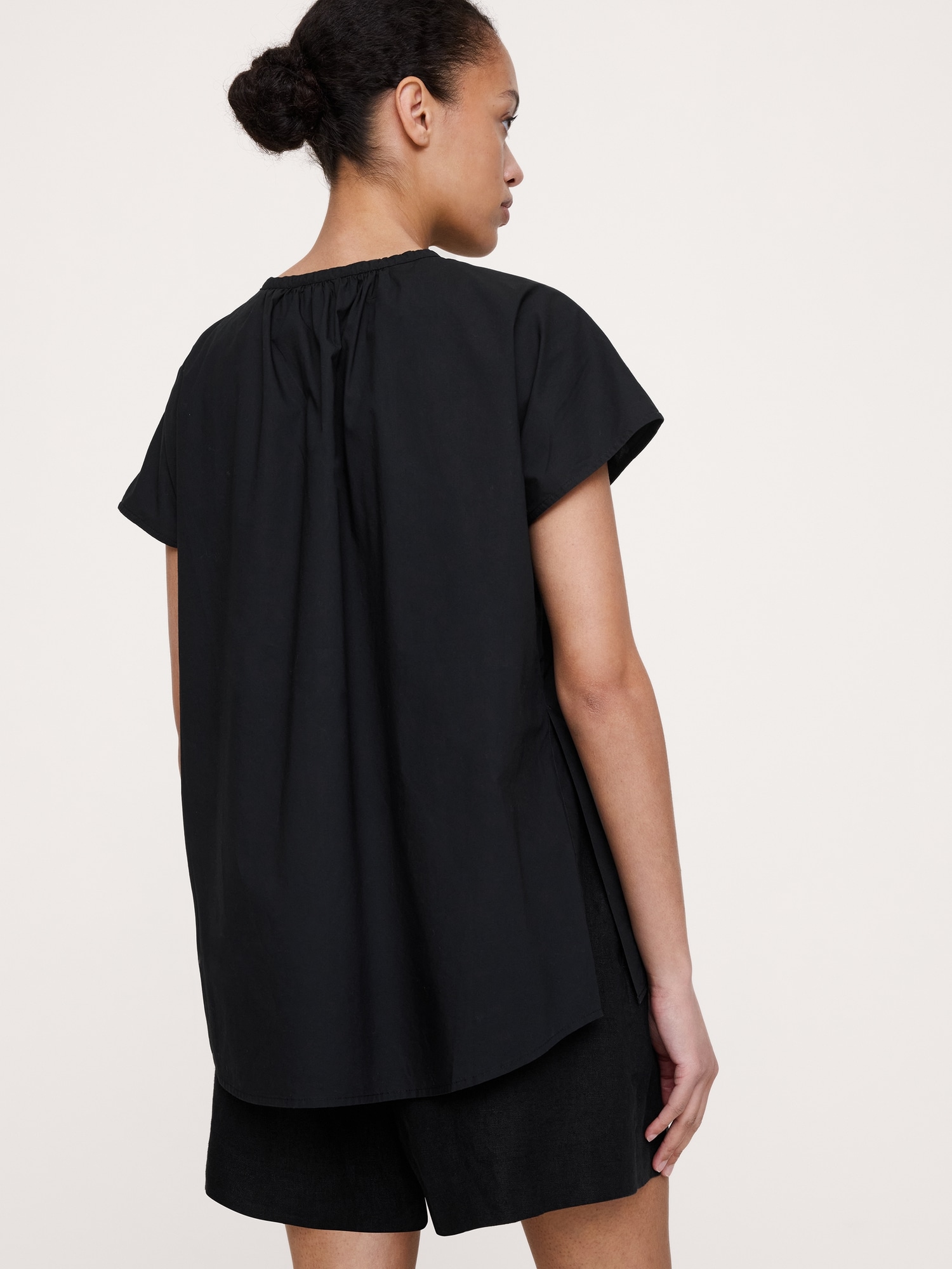 Image number 2 showing, Cotton Poplin Split-Neck Tunic