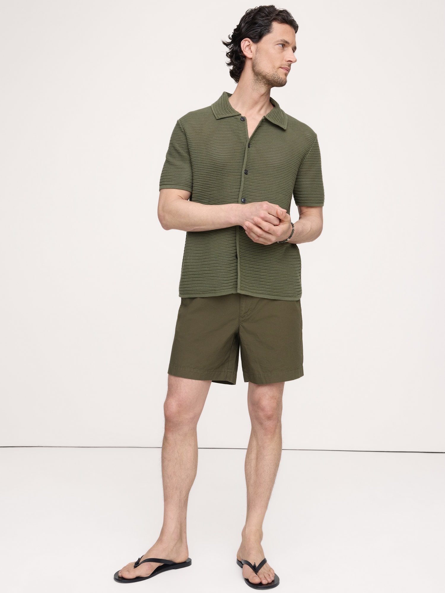 Image number 1 showing, 7" Lightweight Cotton Pull-On Short