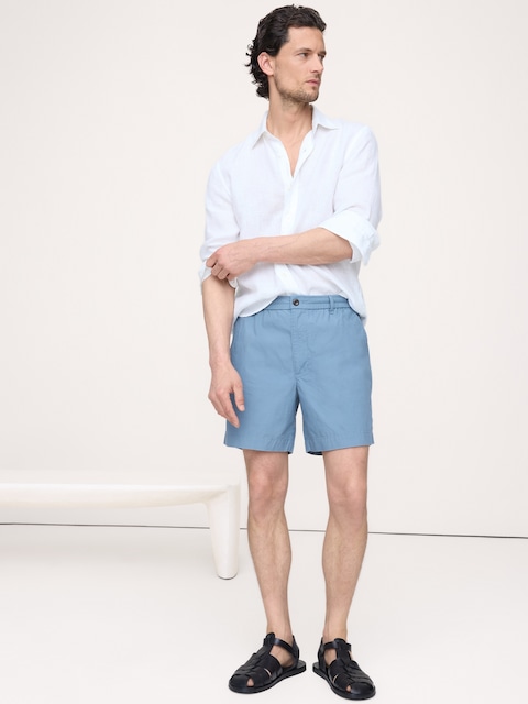 SHORT ESCALE EN COTON À TAILLE EXTENSIBLE, 18 CM