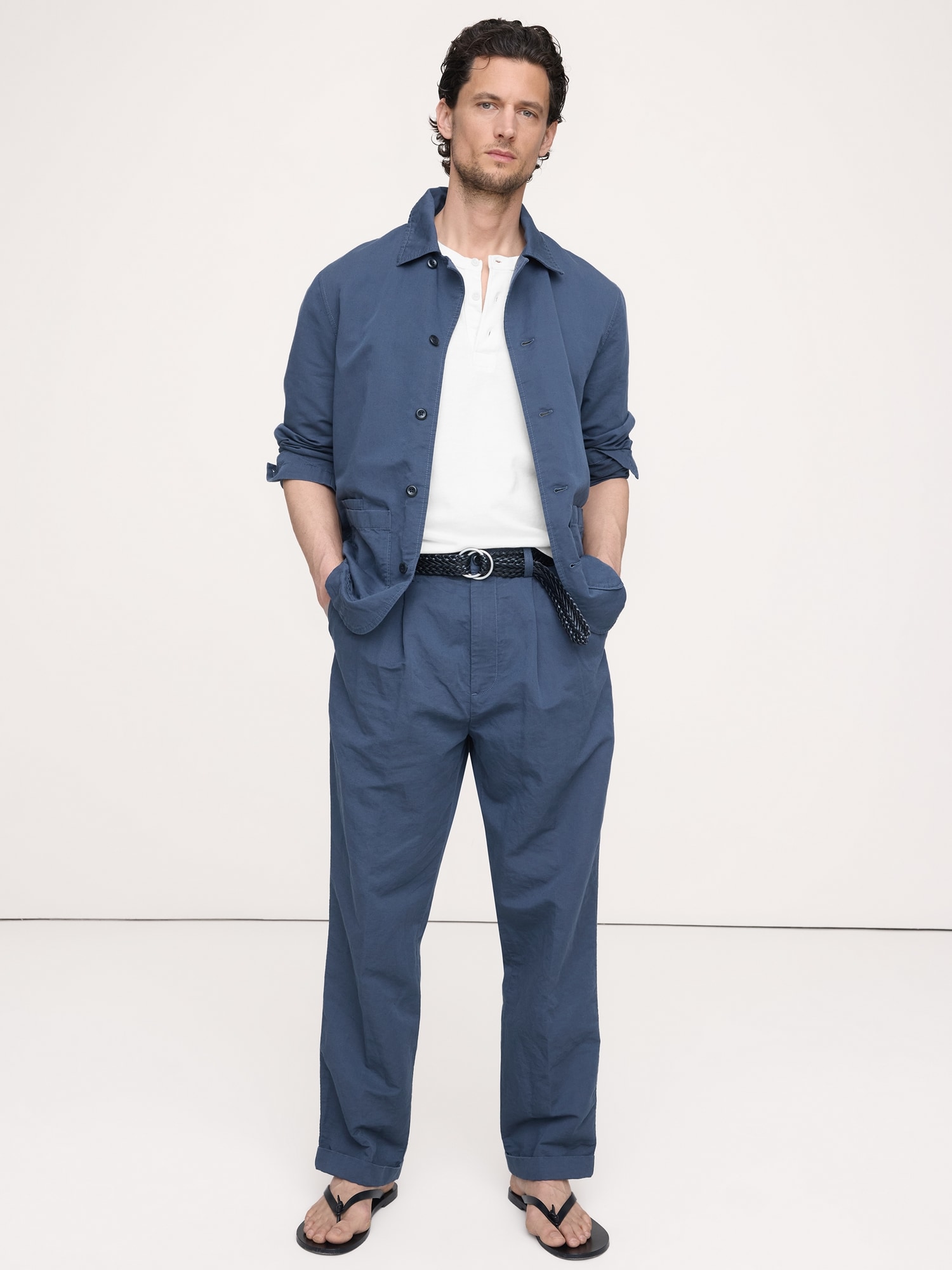Image number 1 showing, Archive Reissue Pleated Italian Linen-Cotton Pant