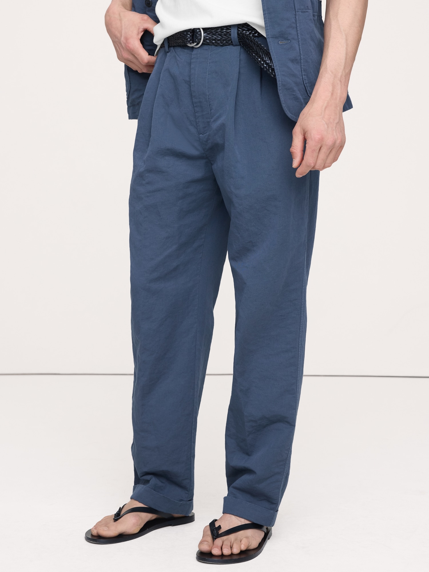 Image number 3 showing, Archive Reissue Pleated Italian Linen-Cotton Pant