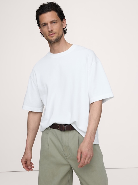 T-SHIRT DROIT EN COTON ÉPAIS