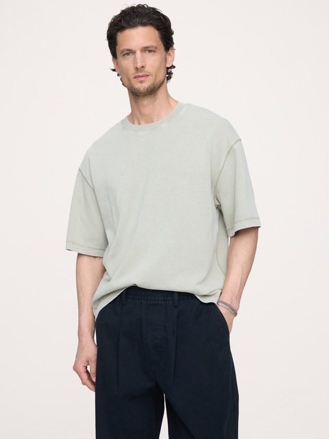 T-SHIRT DROIT EN COTON ÉPAIS