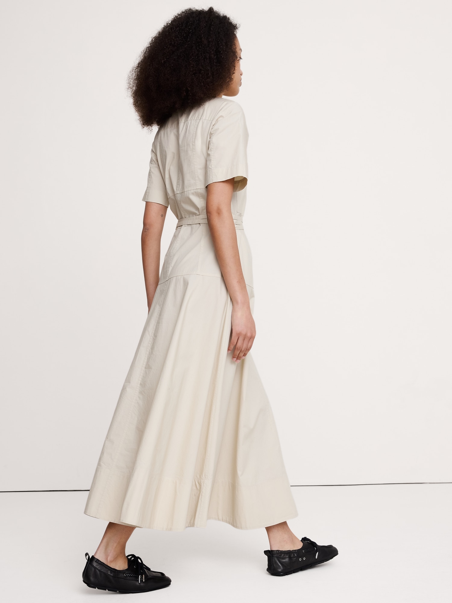 L'image numéro 3 présente Robe-chemisier en popeline de coton