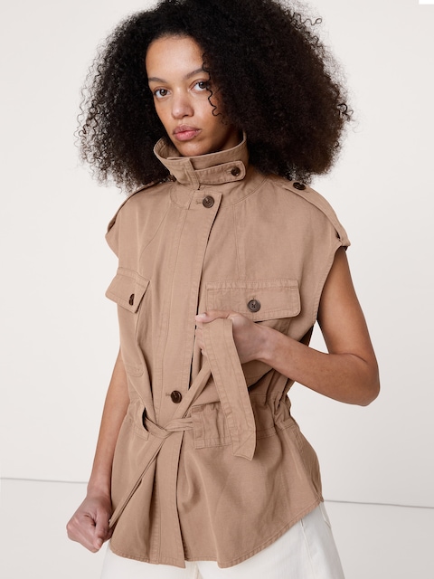 VESTE UTILITAIRE EN TENCEL™, COTON ET LIN