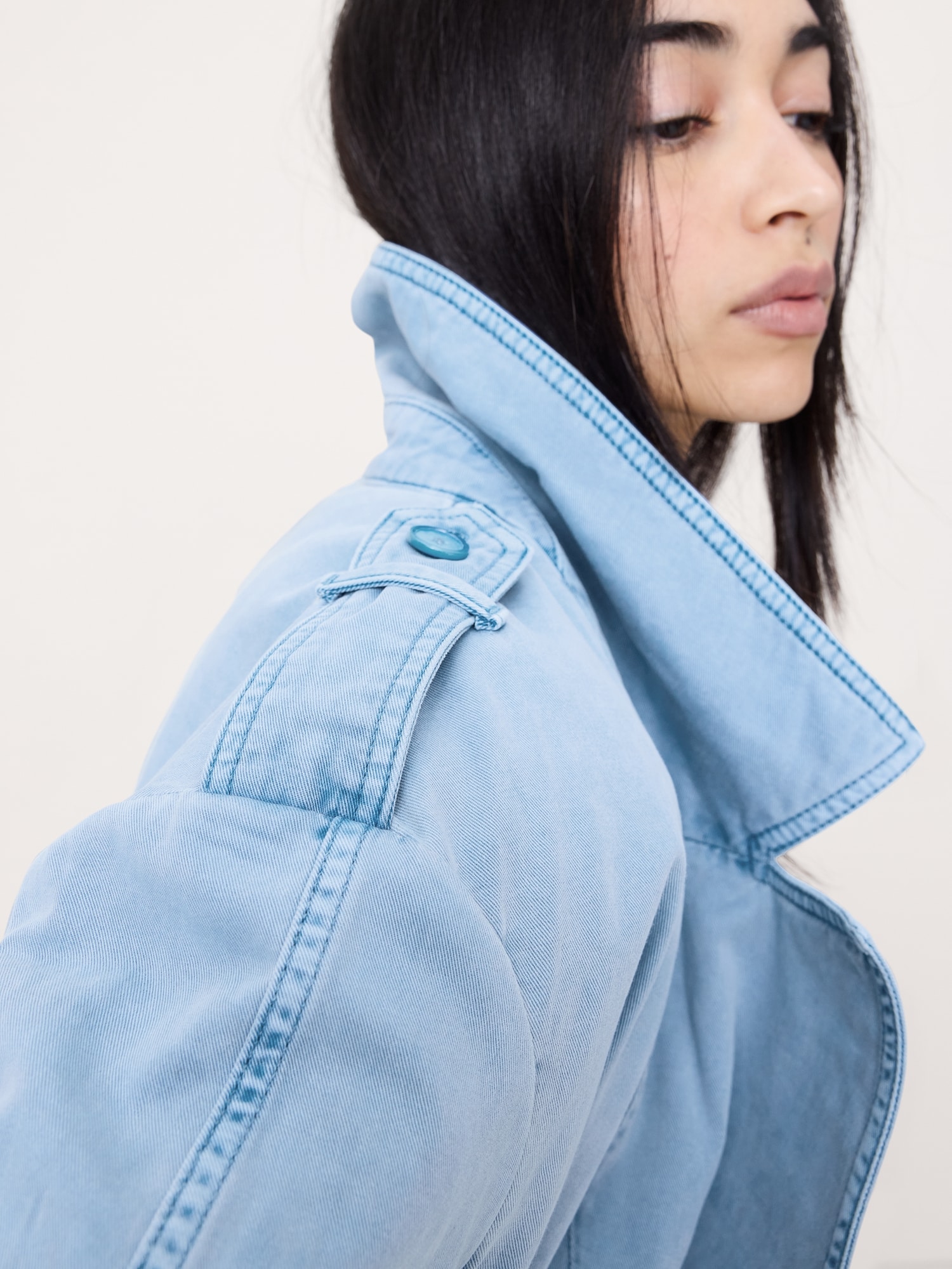 L'image numéro 3 présente Caban en sergé de coton