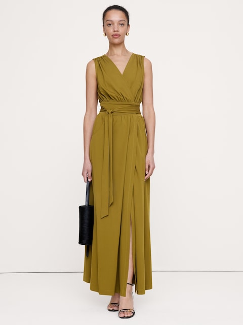 ROBE PORTEFEUILLE LONGUE EN TRICOT