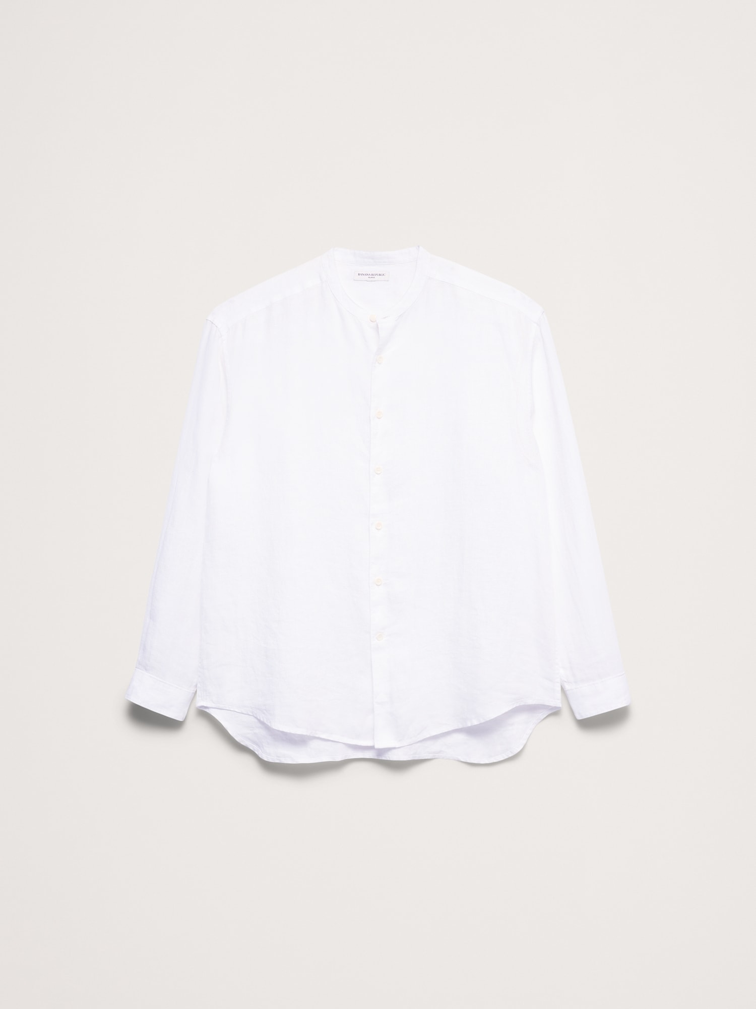 Image number 4 showing, Relaxed-Fit Linen Banded-Collar Shirt