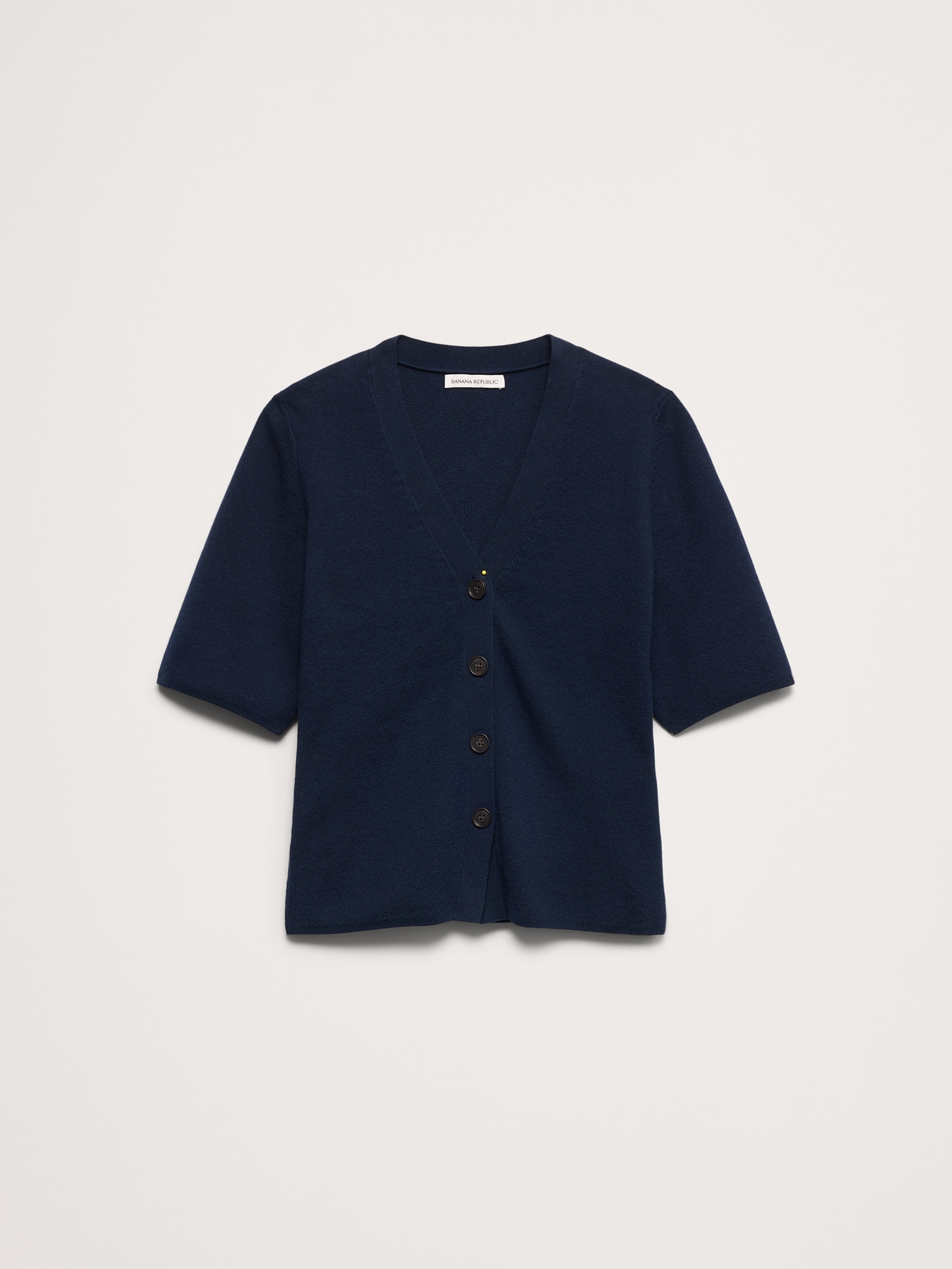 L'image numéro 5 présente Cardigan à manches courtes en coton et soie pied d’alouette