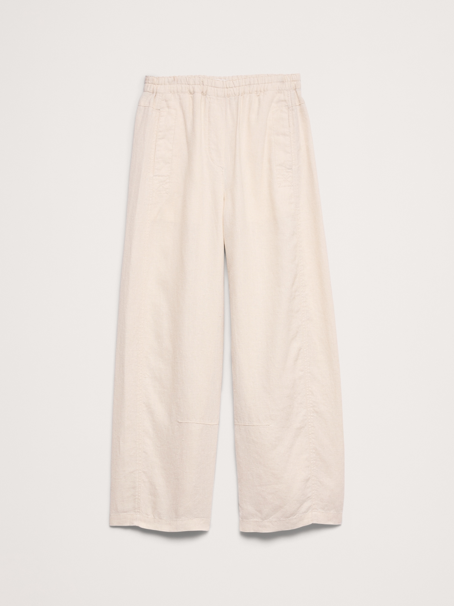 L'image numéro 5 présente Pantalon de peintre décontracté à taille mi-basse extensible en lin