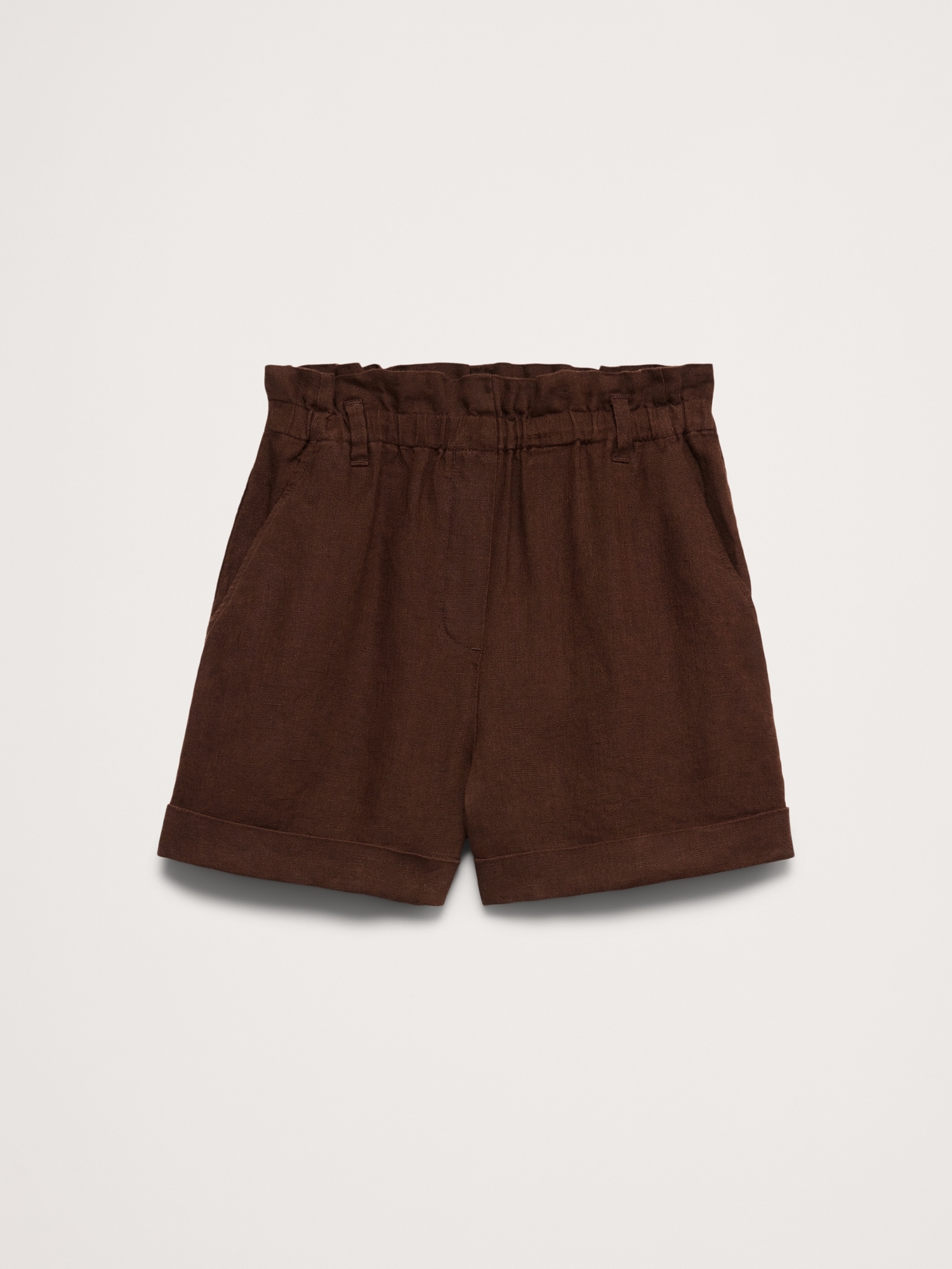 Image number 4 showing, 3.5" Paperbag-Waist Pull-On Linen Short