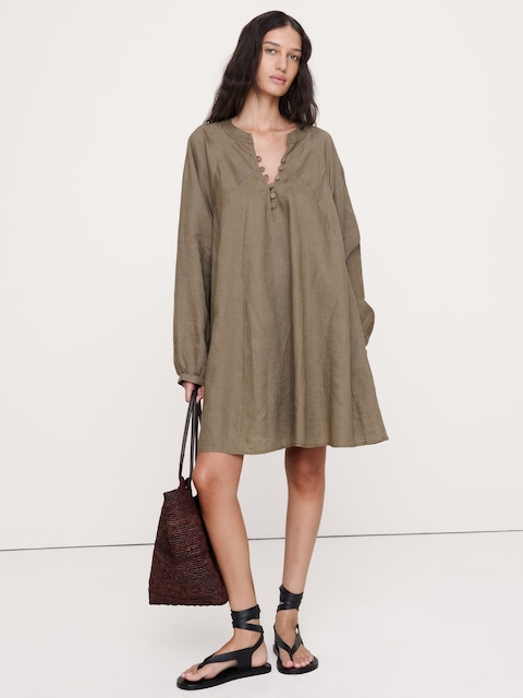 ROBE CAFTAN LONGUE EN LIN
