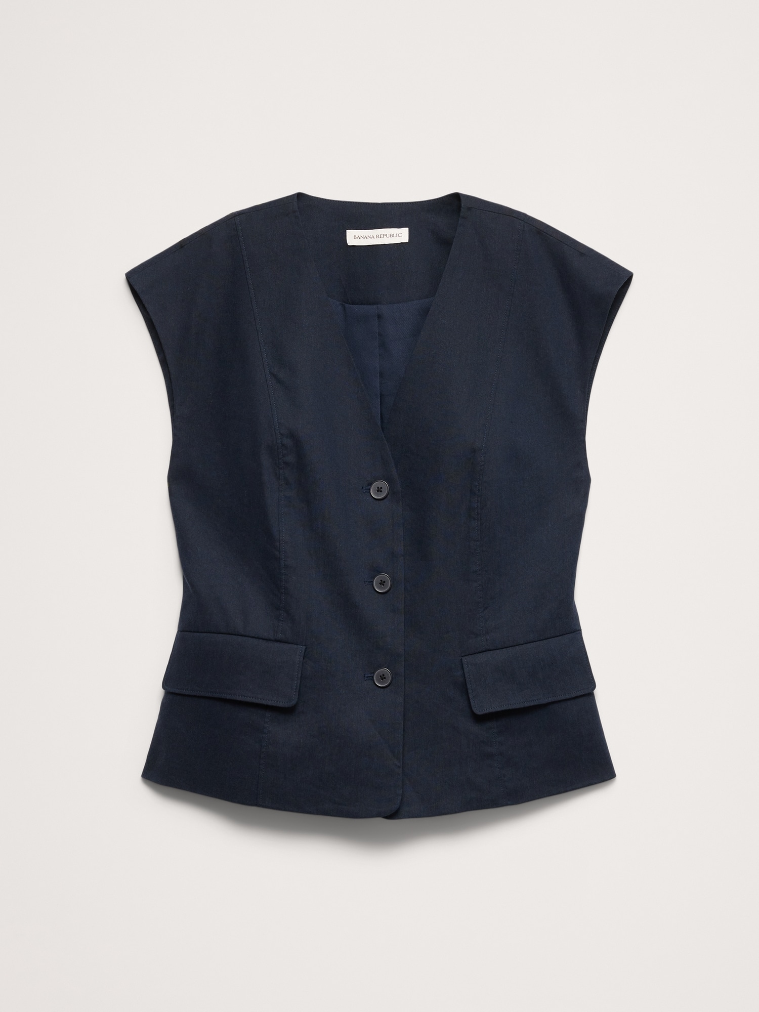 Image number 5 showing, Stretch Linen-Viscose Vest