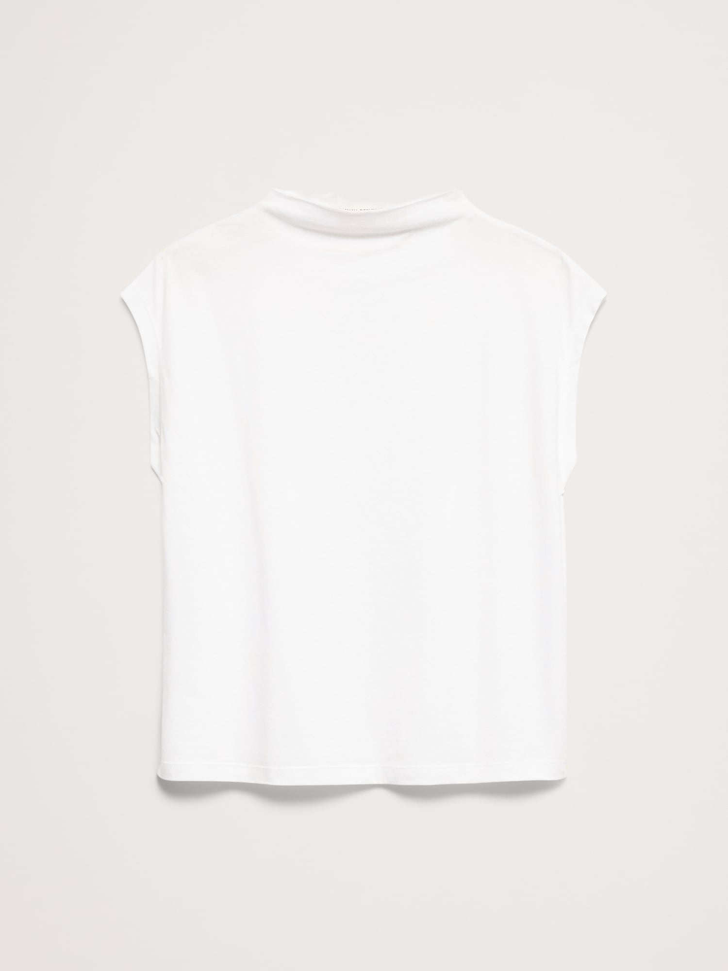 L'image numéro 4 présente Haut à col montant en coton soyeux