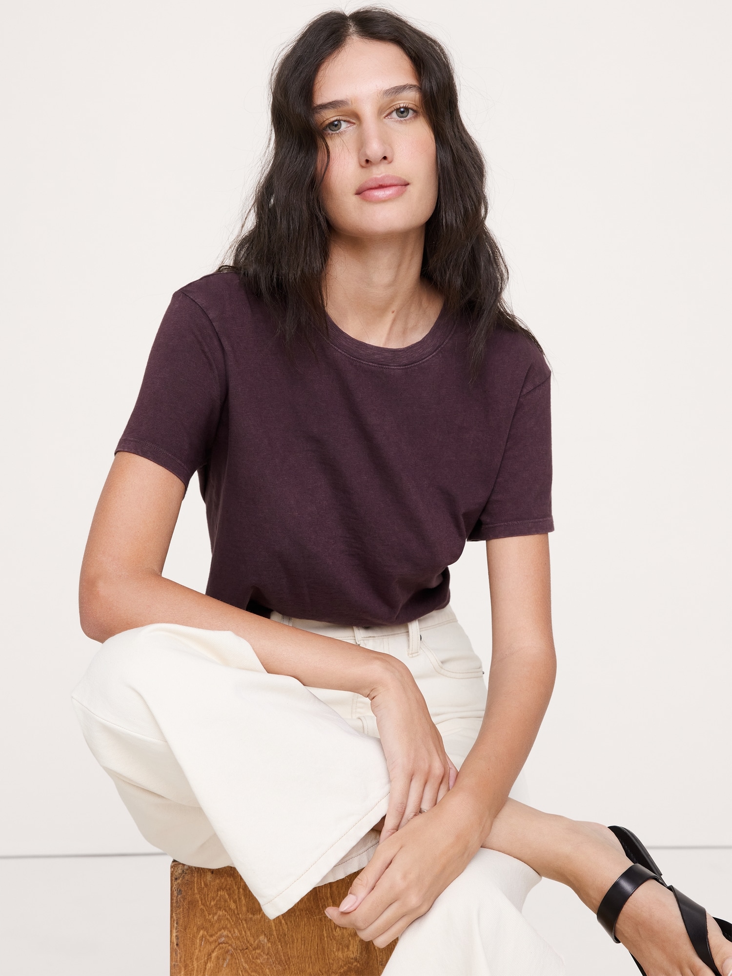 Image number 1 showing, Cotton Slub Crew-Neck T-Shirt