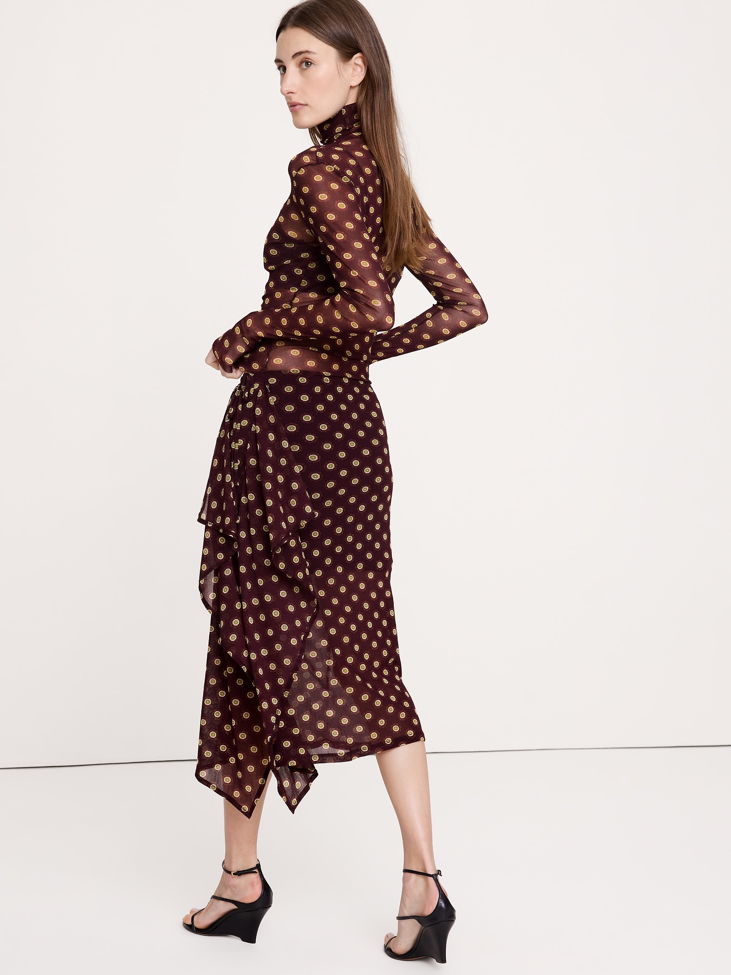 Image number 4 showing, Layered Mesh Wrap Skirt