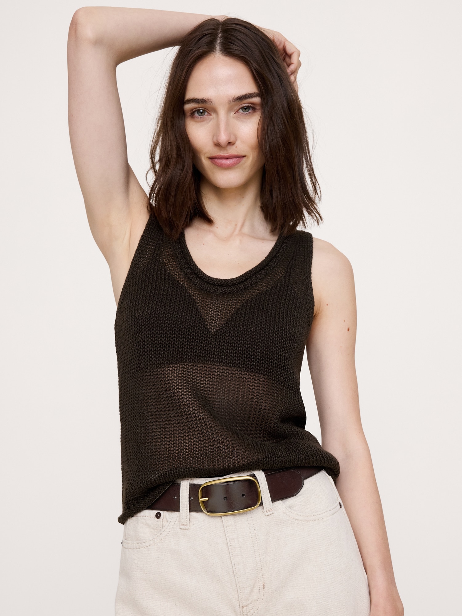 L'image numéro 2 présente Ceinture en cuir à boucle ovale