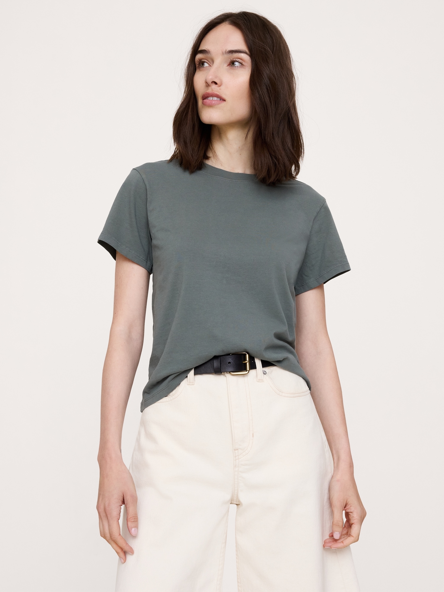 L'image numéro 1 présente T-SHIRT RAS DU COU EN COTON RÉTRO