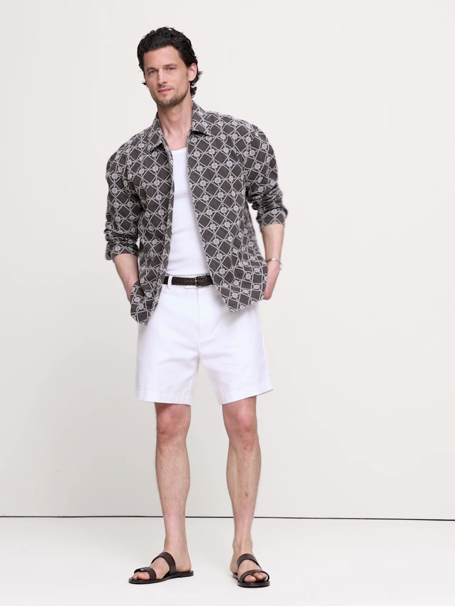 Relaxed-Fit Embroidered Linen Long-Sleeve Resort Shirt