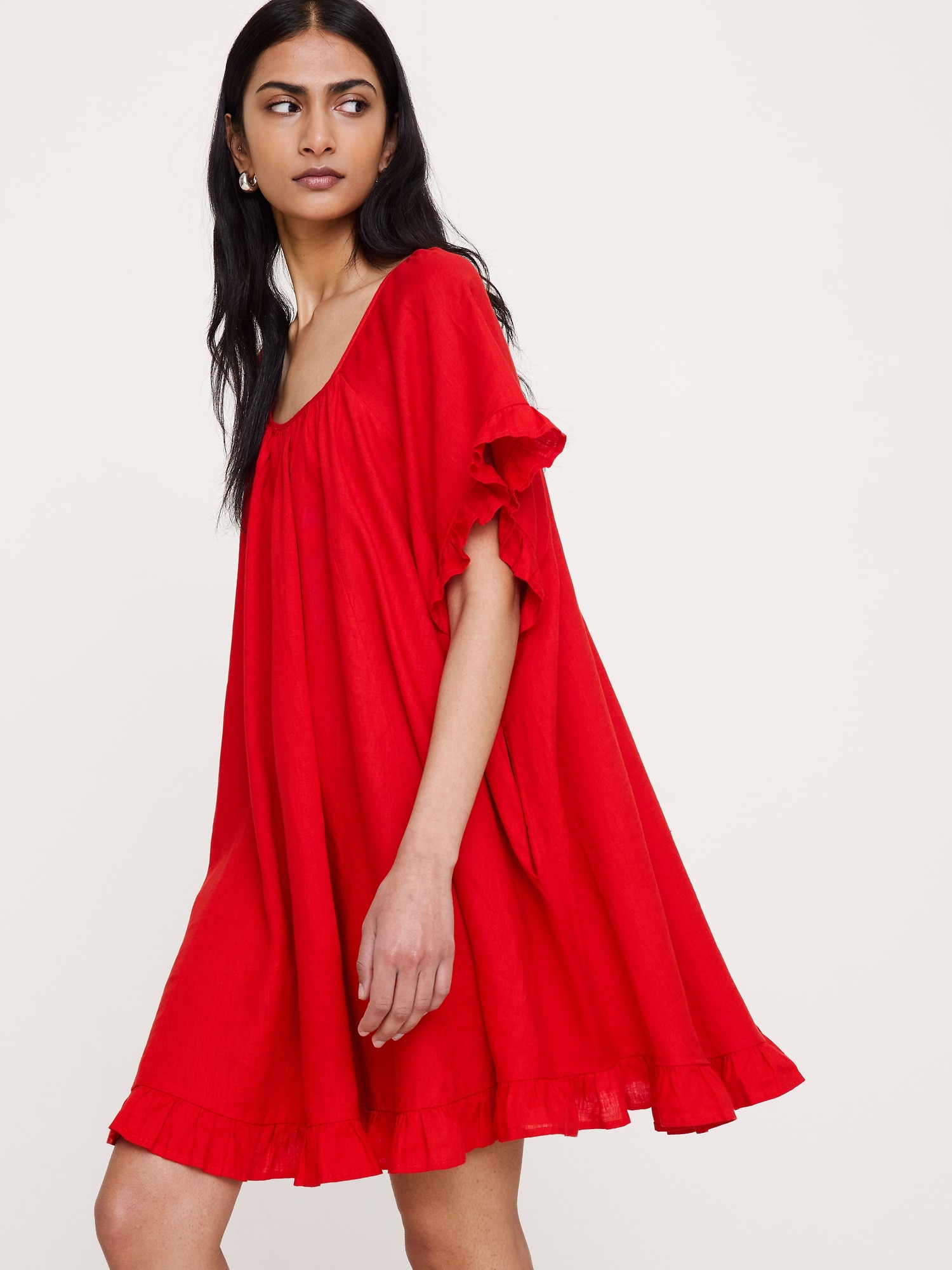 Image number 1 showing, Ruffle Trim Mini Dress