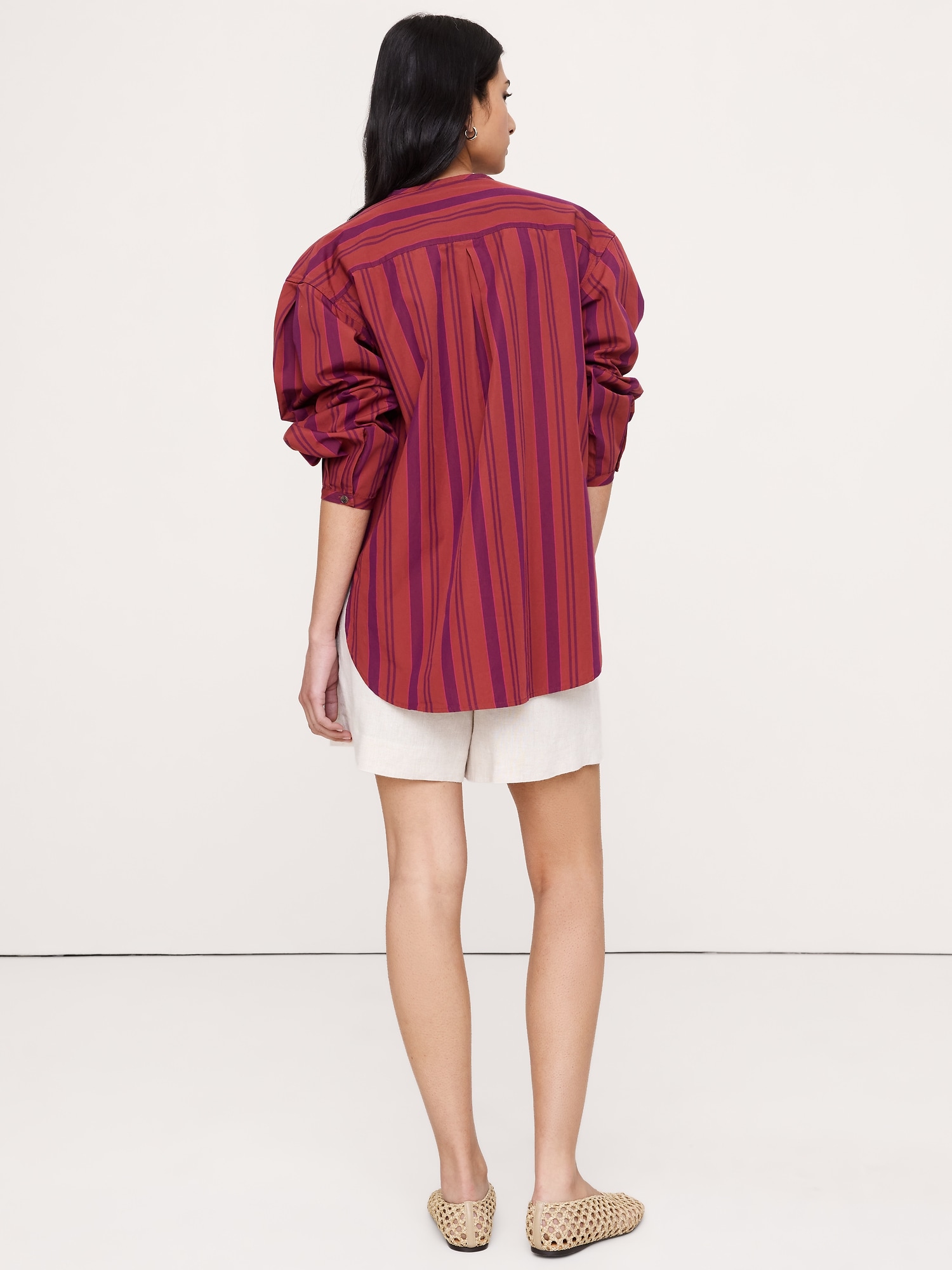 L'image numéro 2 présente Tunique sans col en popeline de coton