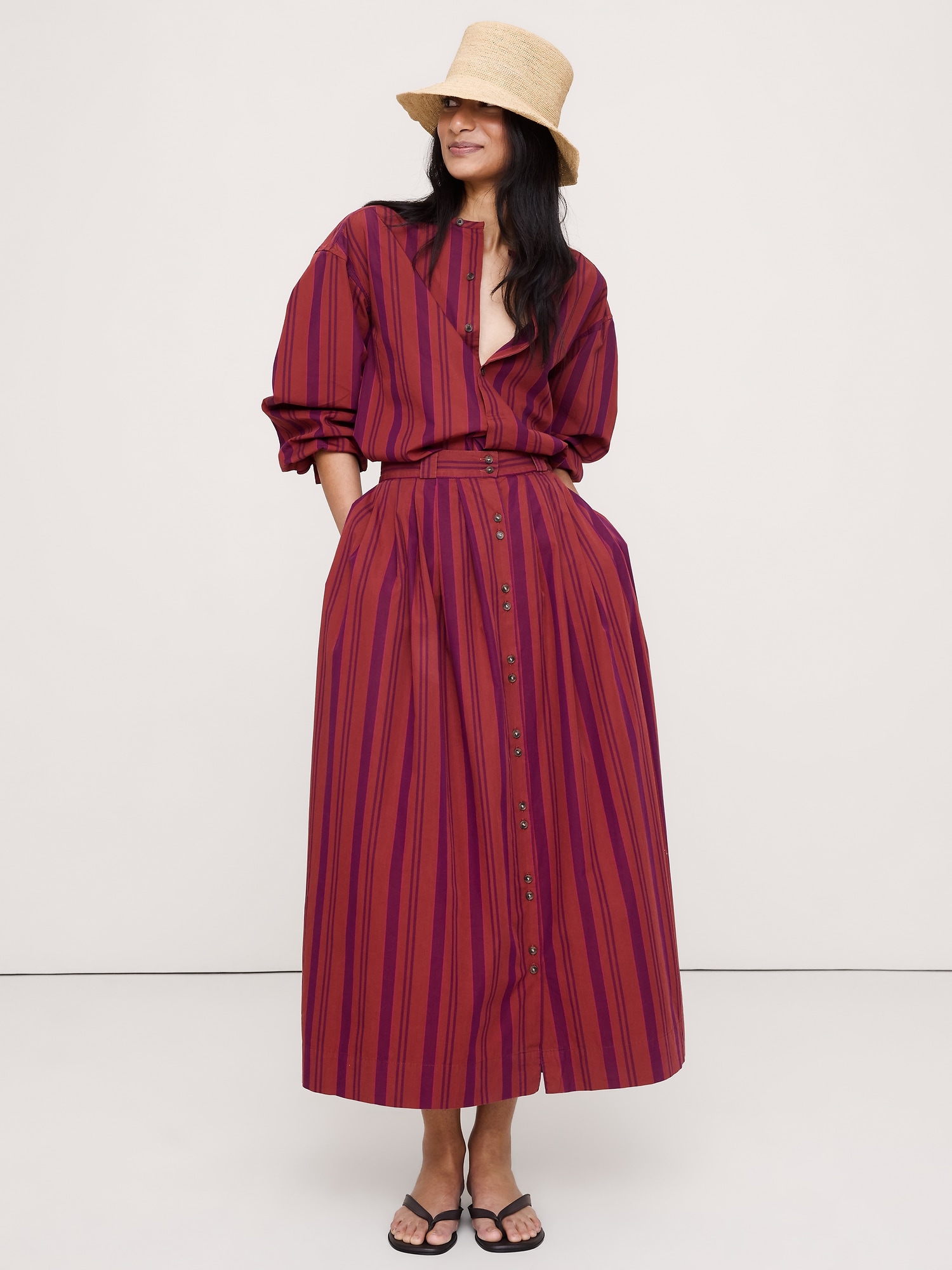 L'image numéro 4 présente Tunique sans col en popeline de coton