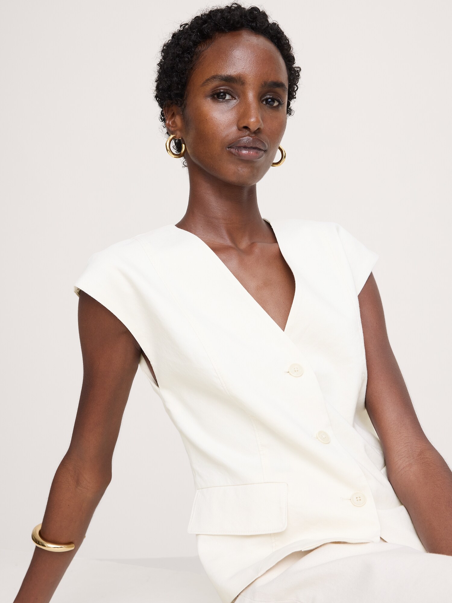 Image number 7 showing, Stretch Linen-Viscose Vest