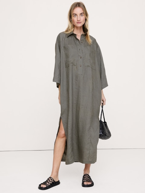 ROBE-CHEMISIER EN LIN
