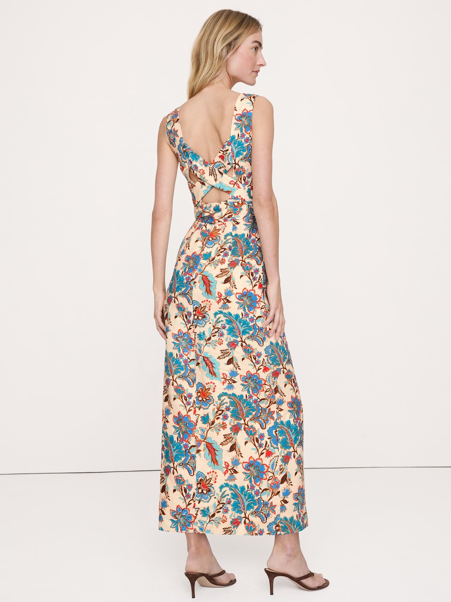 Image number 3 showing, Linen Crossback Maxi Dress