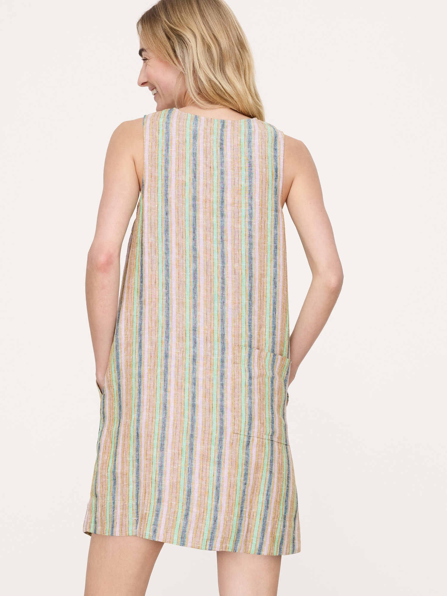 L'image numéro 3 présente Robe droite en lin