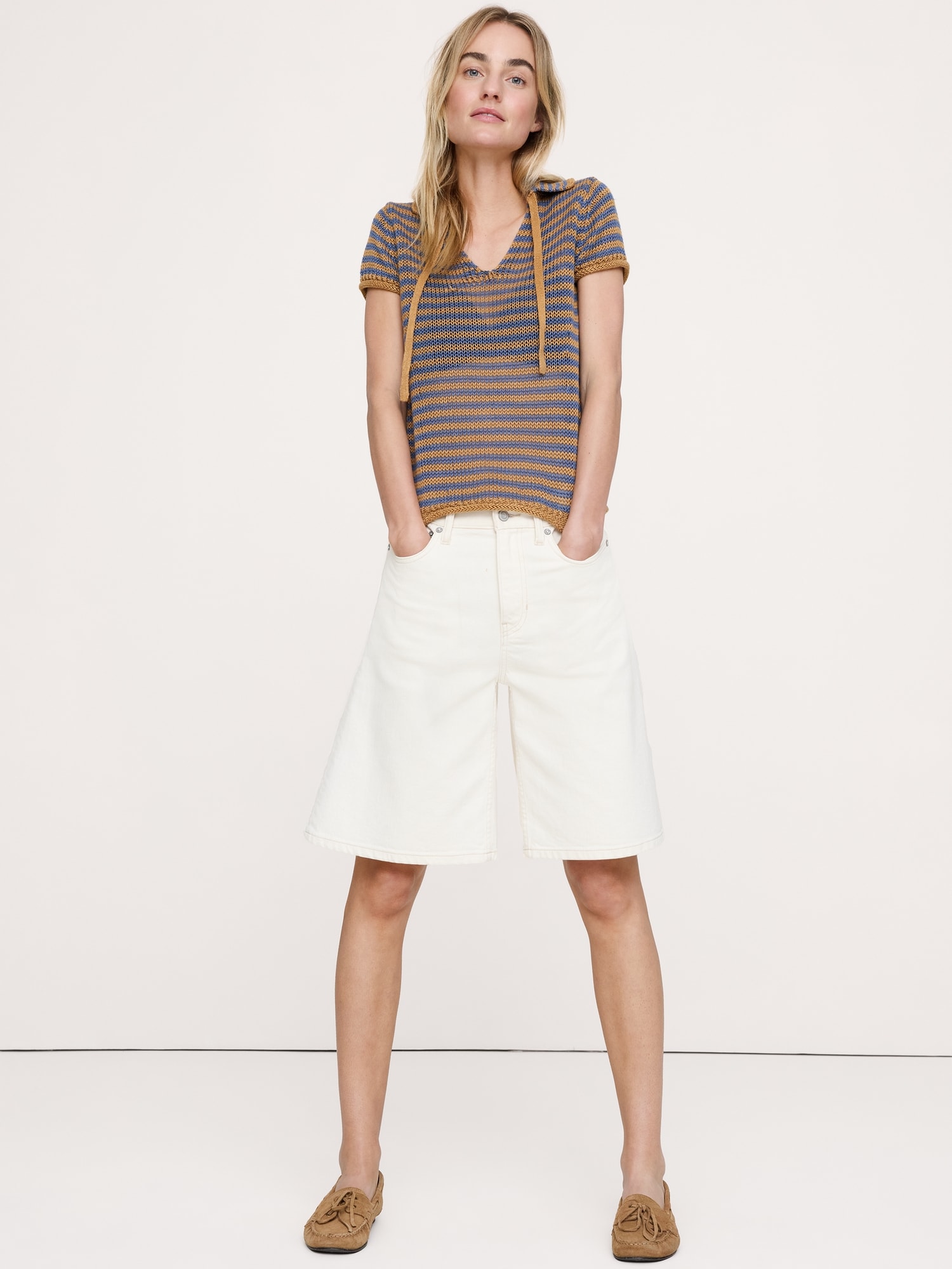 L'image numéro 1 présente Polo à col noué en lin héritage