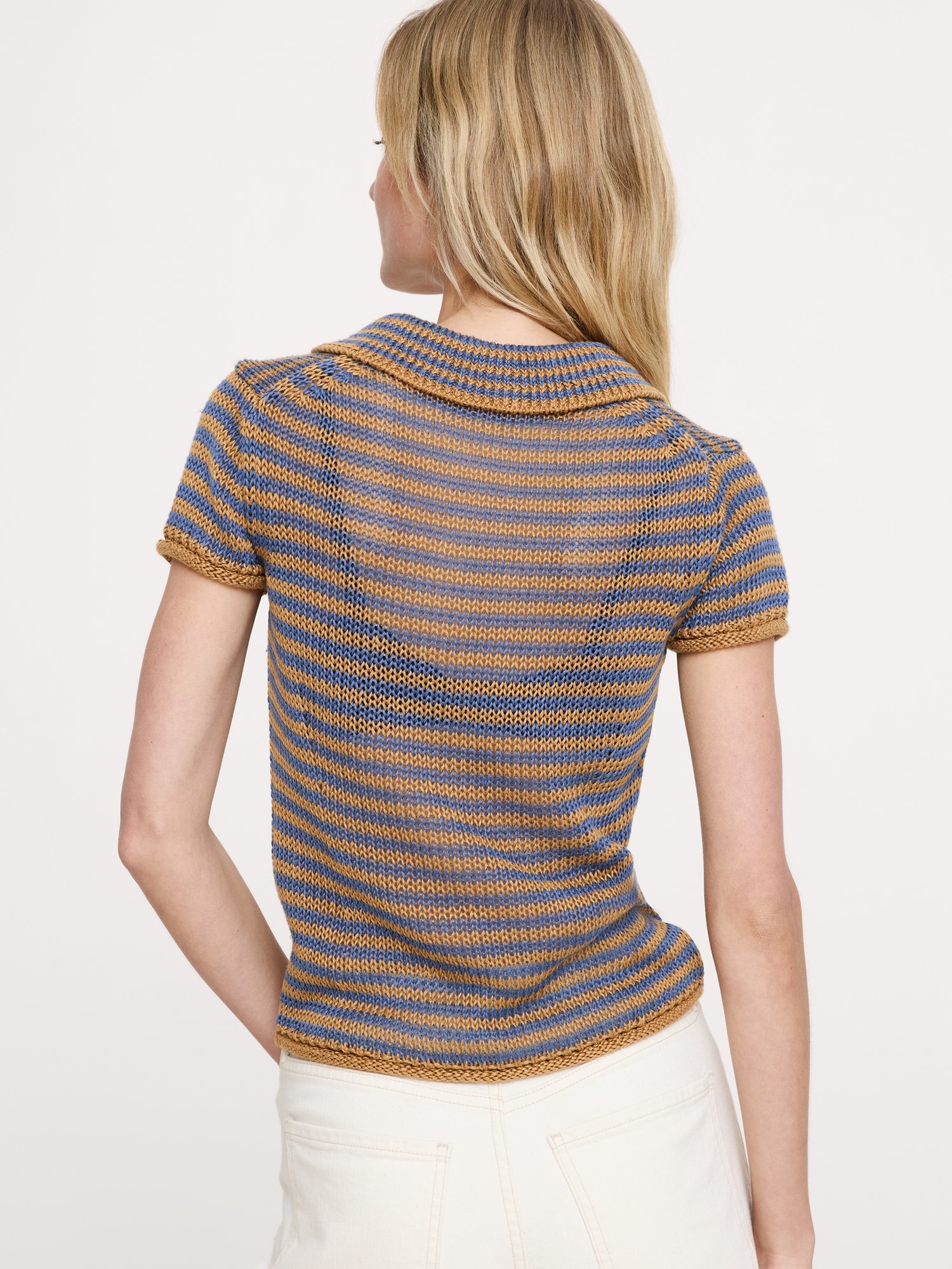 L'image numéro 2 présente Polo à col noué en lin héritage