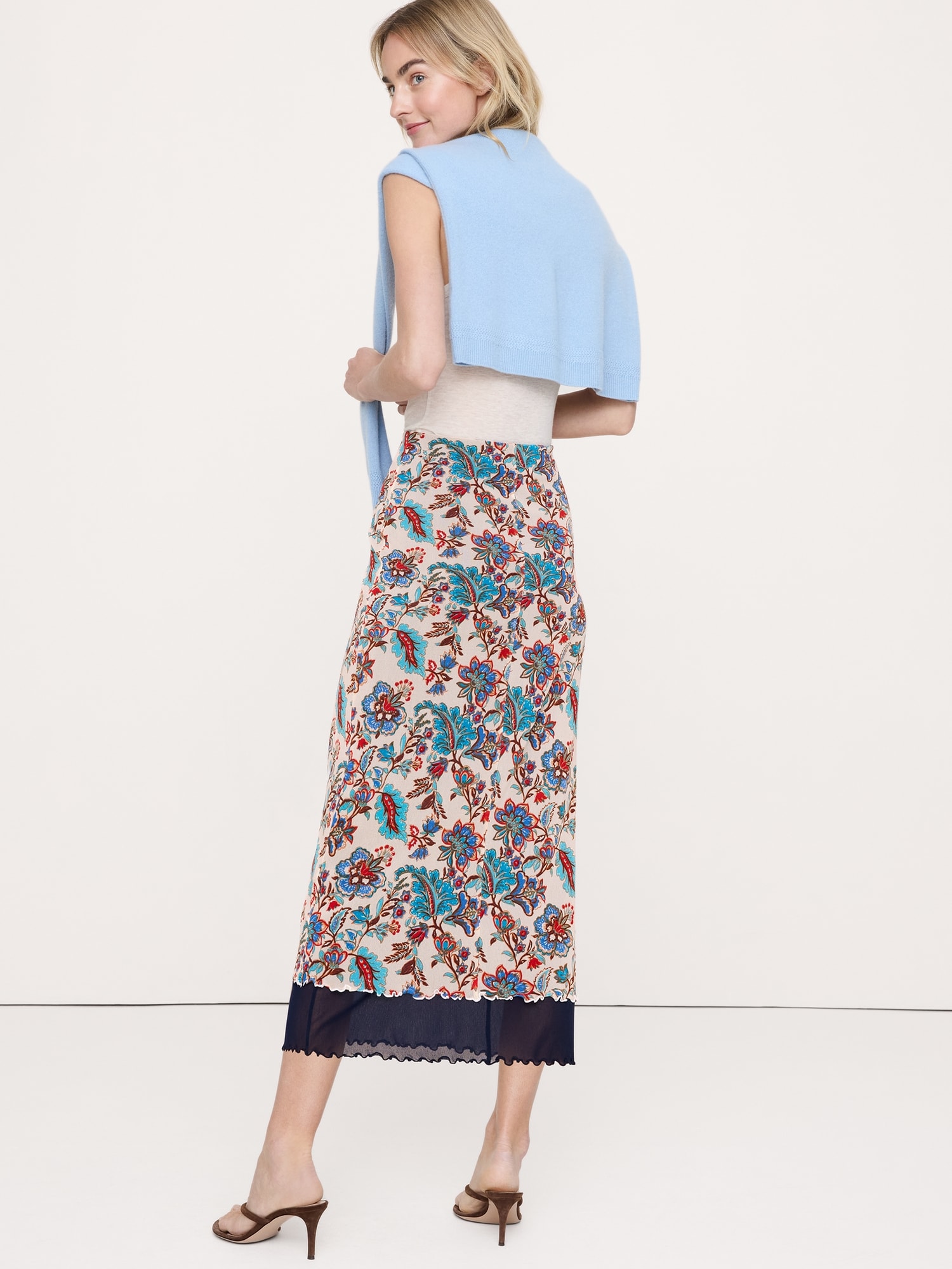 Image number 3 showing, Mesh Midi Skirt
