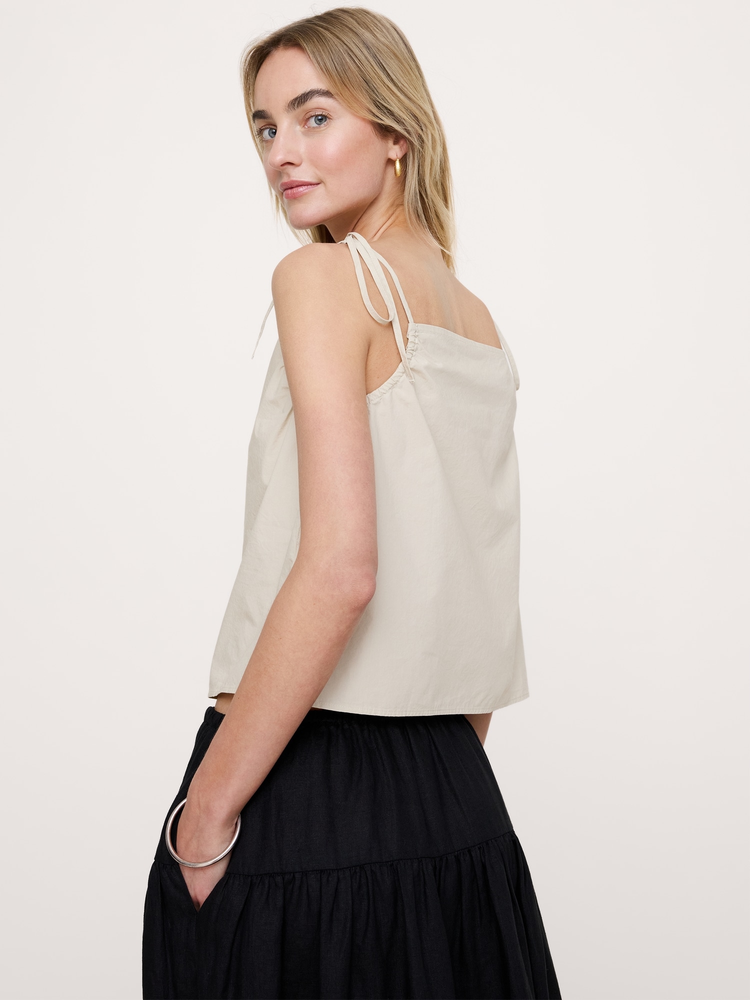 Image number 8 showing, Cotton Poplin Tie-Strap Tank