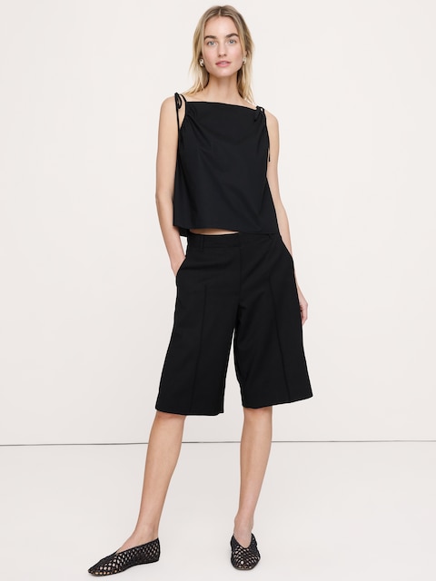 CAMISOLE À BRETELLES À NOUER EN POPELINE DE COTON
