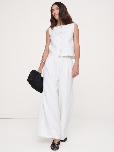 CAMISOLE EN LIN À DEVANT BOUTONNÉ