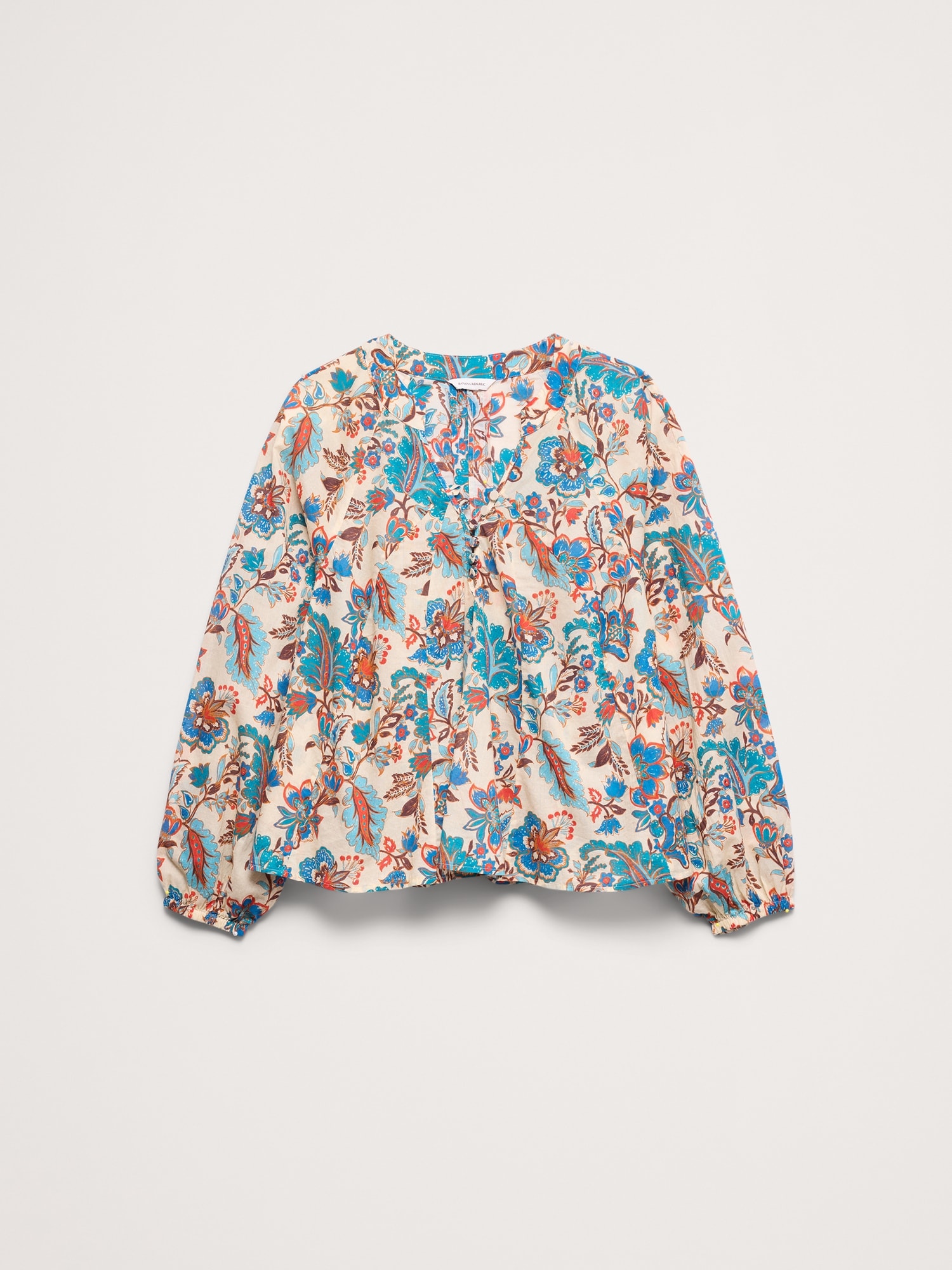 L'image numéro 4 présente Haut à encolure avec fente en coton léger